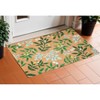 HomeRoots 24" X 36" Natural And Green Botanical Leaves Outdoor Coir Door Mat - 2 of 4