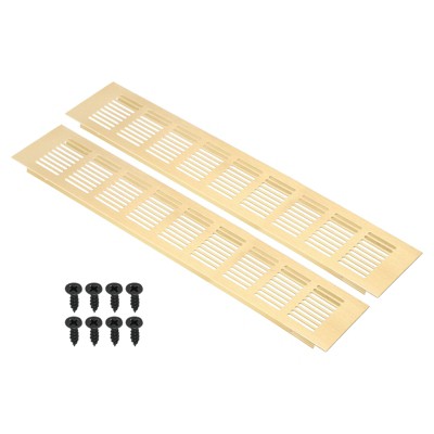 Unique Bargains Aluminum Rectangle with Mounting Screw Cabinet Air Vent Cover 2 Pcs
