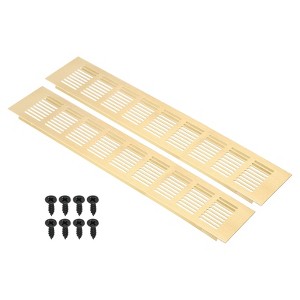 Unique Bargains Aluminum Rectangle with Mounting Screw Cabinet Air Vent Cover 2 Pcs - 1 of 4