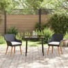 vidaXL 3 Piece Garden Dining Set Black Poly Rattan - 4 of 4