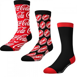 Adult Coca-Cola Logo Crew Socks 3-Pack - 1 of 4