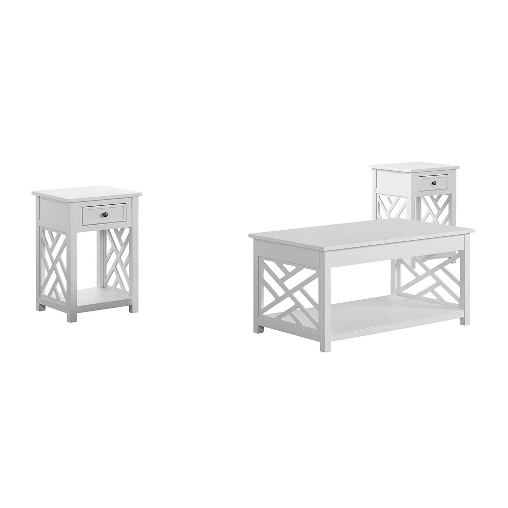 Photos - Coffee Table 36" Middlebury  and 2 End Tables White - Alaterre Furniture