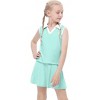 Kids Girls Tennis Golf Dress Outfit Sleeveless Dress with Pockets Athletic Skorts and Polo Tank Top Sets - 2 of 4