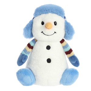 Aurora Medium White Holiday Land of Lils 8.5" Aspen Snowman Festive Stuffed Animal - 1 of 4