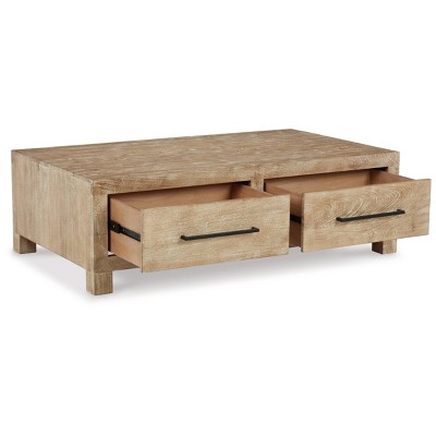 Belenburg Natural Mango Wood Coffee Table with Storage