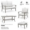 HAPPATIO 6 Piece Aluminum Patio Furniture Set, Outdoor Chairs with Ottomans and Loveseat, Outdoor Sofa with Cushions and Coffee Table(Gray) - 4 of 4