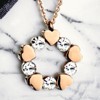 West Coast Jewelry Women's Polished Cubic Zirconia and Heart Circle Rose Gold Plated Necklace - 17" - 4 of 4