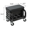 MAYEERTY Rolling Mechanic Seat with 3 Drawers, 350lbs Capacity Tool Chest for Garage, Shop, Black - 4 of 4