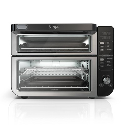 Ninja 12-in-1 Double Oven with FlexDoor, FlavorSeal &#38; Smart Finish, Rapid Top Oven, Convection and Air Fry Bottom Oven - DCT401