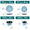 vancasso 16 Piece Set Of Blue Relief Diamond Vertical Point Lace Ceramic Dinnerware Set for 4 people - 2 of 4