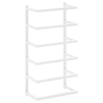 White Steel Wall Mounted Towel Rack 18.9"