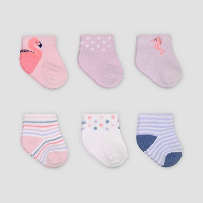 Image of Baby Girls' 6pk Ankle Socks - Just One You® made by carter's 3-12M