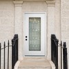 Lirago Full Lite Decorative Glass Fiberglass Front Doors 36  inch  x 80  inch  Right Hand Inswing Finished White - 3 of 4
