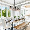LNC Echonalyri 5-Lights 35.4" Modern Linear Kitchen Island Pendant  Lights, Polished Gold and Matte Black with Smoked Gray Ribble Glass - 4 of 4