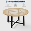Coolmee 47 inch Round Dining Table, Industrial Dinner Table for 4 to 6, Wooden Kitchen Table with Sturdy Metal Frame (No Chairs) - 3 of 4