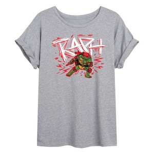 Women's - Teenage Mutant Ninja Turtles Mutant Mayhem - Sketch Raph Oversized Graphic T-Shirt - 1 of 4