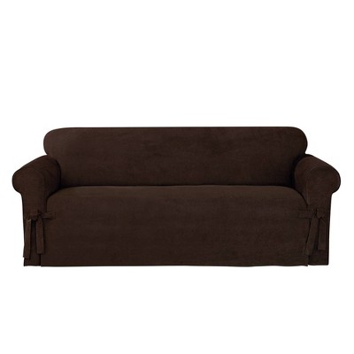 Suede Twill Sofa Slipcover Chocolate - Sure Fit