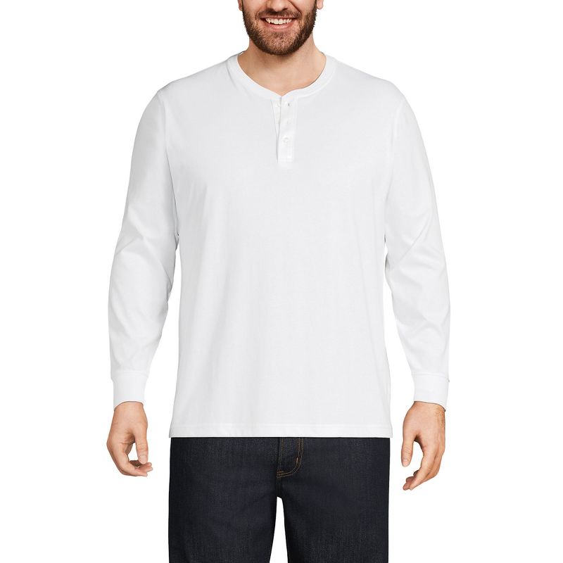 Lands' End Men's Super-T Long Sleeve Henley Shirt, 1 of 3