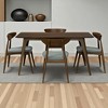 5-Piece Dining Table Set with 1 Rectangular Table and 4 Cushioned Chairs, Rubberwood Frame, Mid-Century Modern Dining Room Furniture - 2 of 4