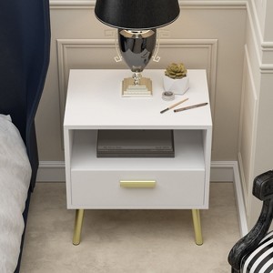 Famapy One Drawer Nightstand With One Open Shelf Modern Design - 1 of 4