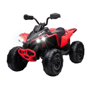 Kids ATV 4 Wheeler, 12V Ride on Toy Car,Quad Electric Vehicles with Remote Control, LED Lights, Spring Suspension,Music - 1 of 4