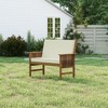 HOMLUX Patio Solid Wood Garden Bench 2-Seat Chair with Seat Cushion & Inclined Backrest - 3 of 4