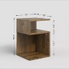 20'' S-Shaped End Table and Bookcase With Open Storage Shelves - Tree City - 4 of 4