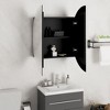 vidaXL Bathroom Cabinet with Round Mirror&LED Black 21.3 in.x21.3 in.x6.9 in. - 4 of 4