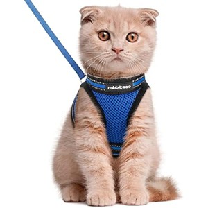 rabbitgoo Cat Harness and Leash Set for Walking Escape Proof, Adjustable Soft Kittens Vest with Reflective Strip for  Outdoor Vest,Blue,L - 1 of 1