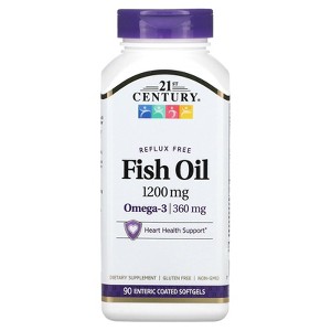 21st Century Fish Oil 1200 mg Enteric Coated Softgels, 90 Count - 1 of 4