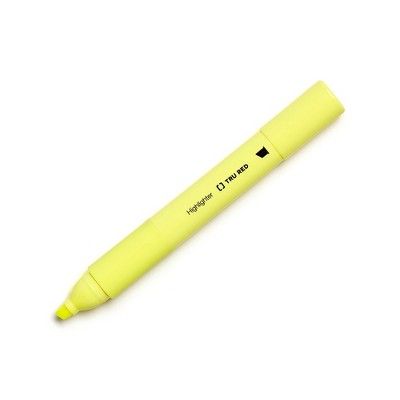 TRU RED Tank Highlighter with Grip Chisel Tip Yellow Dozen TR54579