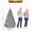 6FT Christmas Tree, Prelit Artificial Christmas Tree w/250 Warm White Lights, Flocked Material, Metal Hinges, Foldable Stand, on/Off Foot Pedal - 2 of 4