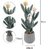 Artificial Prickly Pear Cactus in Plastic Pot, Lifelike Potted  Ear Cactus for Balcony, Living Room, Kitchen, Office, Patio, Entranceway, White - 2 of 4