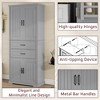 PAGED Storage Cabinet 32.6" Bathroom Organizer with 3 Drawers, Adjustable Shelves and 3 Doors, Freestanding Office Storage Unit for Room - 3 of 4