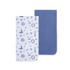 EVERYDAY KIDS 4-Pack Flannel Receiving Blankets – Soft Blue Swaddle Set for Newborns with Ocean Animals, Sailboats, Lighthouses & Stripes Prints - 2 of 4