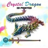 30" Large 3D Printed Dragon, Flexible Articulated Crystal Dragon Fidget Toy, Cool Big Dragon Toy, Huge 3D Printed Dragon Gift for Girls Boys Kids - 2 of 4