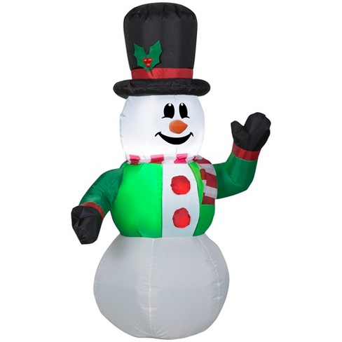 Gemmy Christmas Airblown Inflatable Snowman W/top Hat, 4 Ft Tall, Multi ...