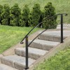 VEVOR 4-Step Handrail Fits 1 or 4 Steps Matte Black Stair Rail Wrought Iron Handrail with Installation Kit Hand Rails for Outdoor Steps, Black - 2 of 4