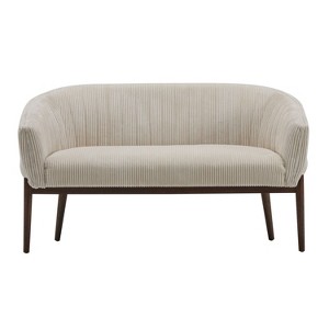 Christopher Knight Home Jonah Contemporary Channel Stitch Upholstered Loveseat with Curved Back Beige - 1 of 4