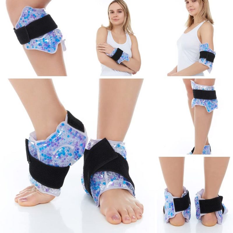 FOMI Ankle Wrist Hot Cold Gel Bead Ice Packs | 2 pack, 2 of 5