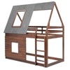 Twin Over Twin Bunk Bed Wood Frame House Shaped with Roof,Ladder and 2 Windows for Kids Teens Girls Boys - 2 of 4