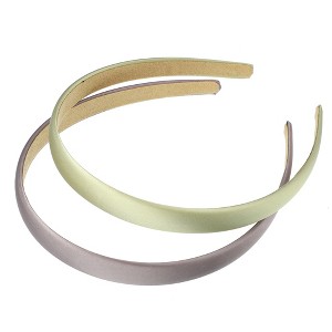 Unique Bargains Women's Fashion Solid Simple Satin Headbands 0.63" Wide 2 Pcs - 1 of 4