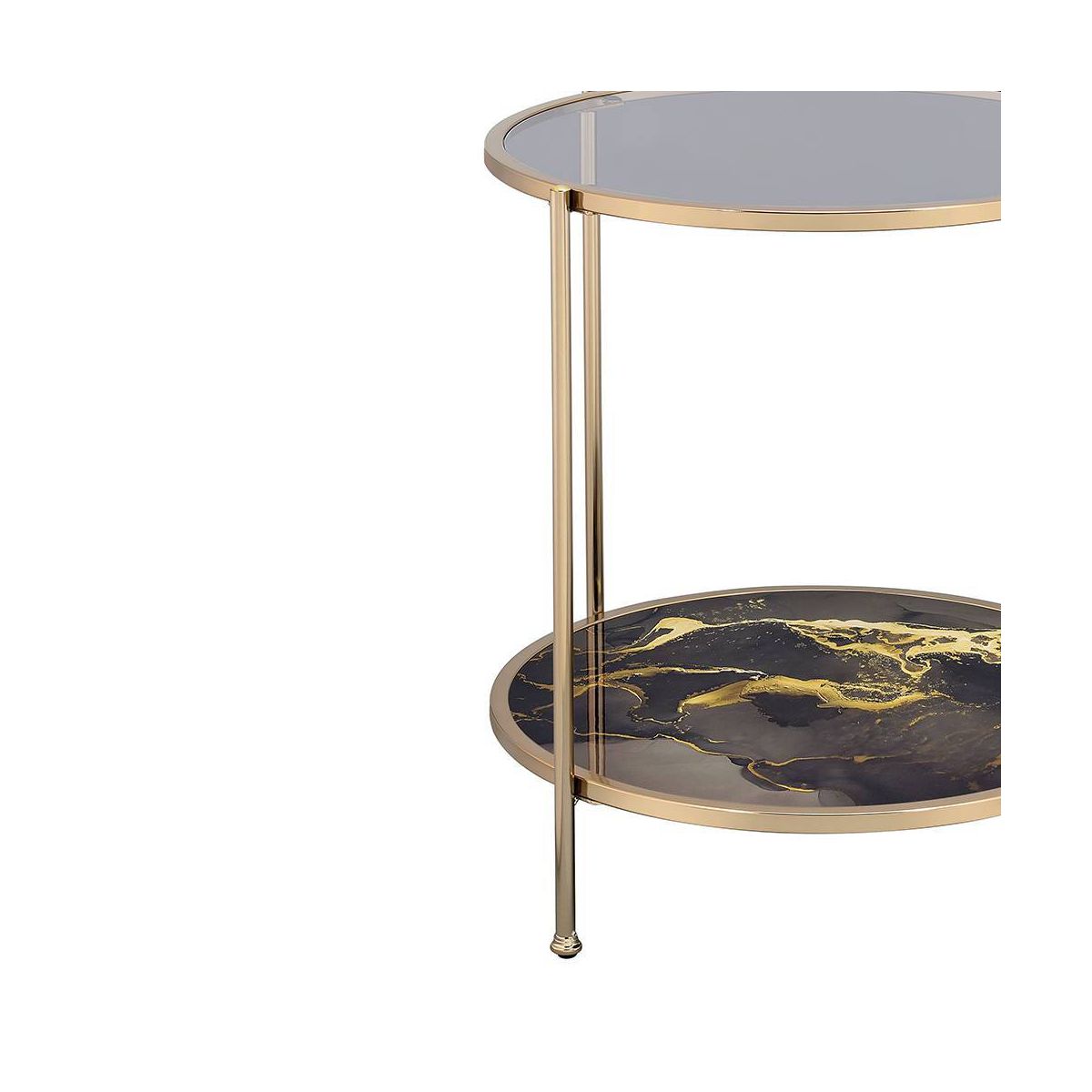 Acme Furniture Fiorella Accent Table Black Marble/Gold Finish - thumbnail 5