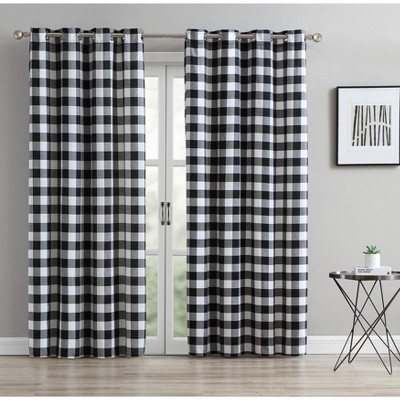 Saro Lifestyle Buffalo Plaid Window Curtain Single Panel