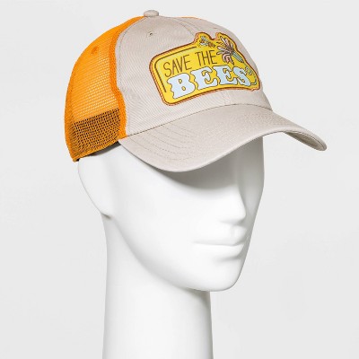 Women&#39;s Smithsonian Save The Bees Trucker Hat - Beige/Orange