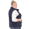 Plus Size Zip up High Pile Fleece vest -White Mark - 3 of 4