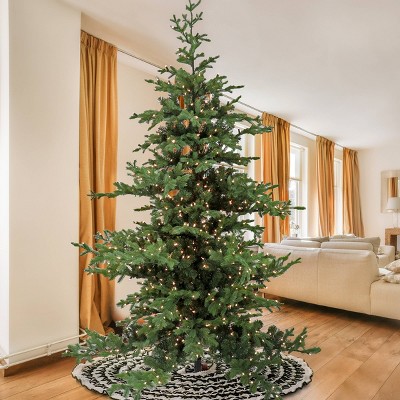 9ft Green Pre-Lit Artificial Christmas Tree with Clear Lights