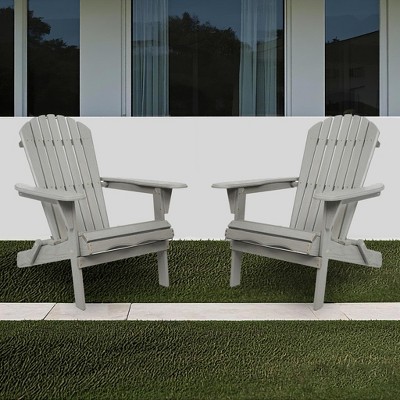 Wood Lounge Patio Chair for Garden Outdoor Wooden Folding Adirondack Chair Set of 2 Solid Cedar Wood Lounge Patio Chair for Garden