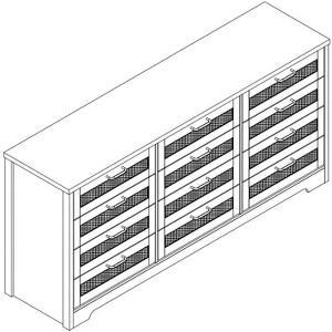 Jojoka 12-Drawer Rattan Weave Chest of Drawers - MDF, White, Bedroom/Living Room Storage Organizer - 1 of 1