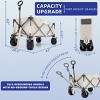 YONWAY Heavy Duty Collapsible Utility Beach Wagon Cart with 6.8" All-Terrain Wheels,Adjustable Handle & Drink Holders for Shopping, Camping,Outdoor - 3 of 4